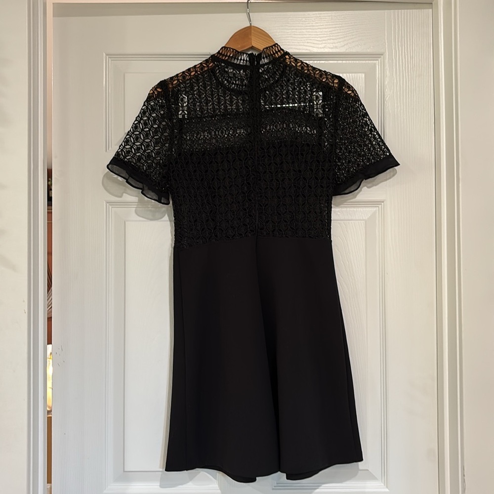 Zara Black Lace Yoke Mini Dress - Picture 4 of 6